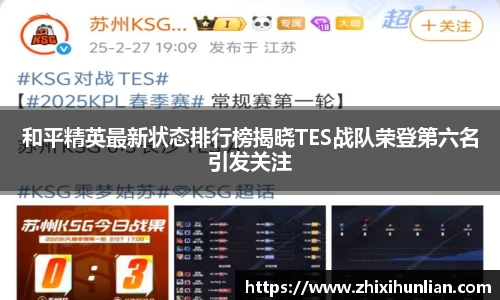 和平精英最新状态排行榜揭晓TES战队荣登第六名引发关注