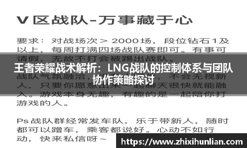 王者荣耀战术解析：LNG战队的控制体系与团队协作策略探讨