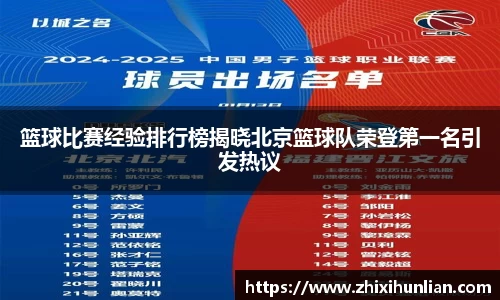 篮球比赛经验排行榜揭晓北京篮球队荣登第一名引发热议